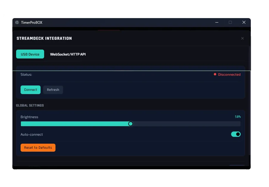 Elgato Stream Deck configured for TimerProBOX control
